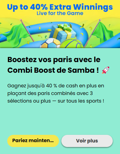Samba Slots Casino bonus paris sportifs