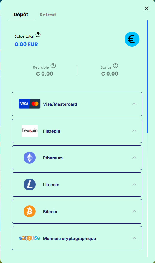 Samba Slots Casino moyens paiement